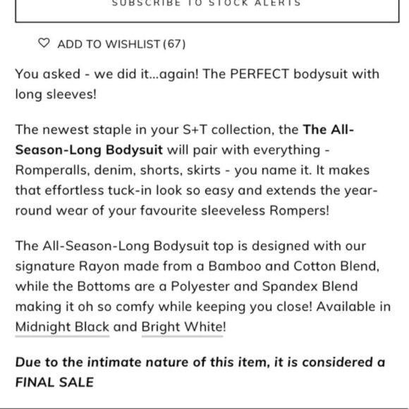 𝅺SMASH + Tess | The All Season Bodysuit White Xxs - Picture 9 of 9